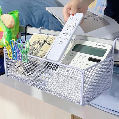 Portable Sturdy Metal Bedsides Organizers Storage Basket for Bunk Beds and Office Cubicles for Small Space Saving