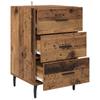 Nightstand with Drawers Reclaimed Wood Look 40 x 40 x 66 cm Particleboard