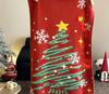 Red Xmas Tree Snowflake Star Bow Blanket Soft Warm Throw Blanket Christmas Holiday Home Decor Cozy Blanket for Couch Bed Gift