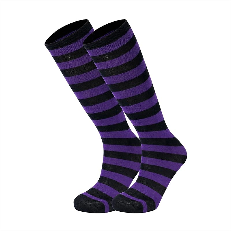 Durio Toddler Kids Soccer Socks Striped Sport Soccer Socks for Boys Girls Cotton Toddler Knee High Tube Socks for kids One Size