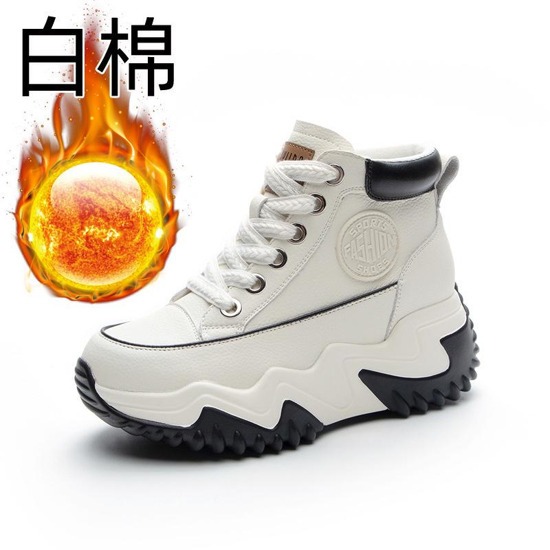 Women's shoes new spring, summer, autumn and winter shoes versatile thick-soled mesh breathable high-top white shoes women's tide