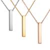 Custom Engraved Minimalist Cylinder Bar Necklace in Stainless Steel