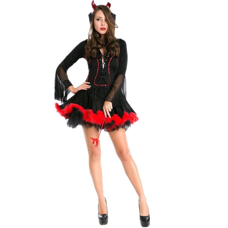 Иностранная торговля женская сексуальная королева игровая униформа, костюм для ролевых игр, европейская красивая женщина Хэллоуин костюм дьявола M