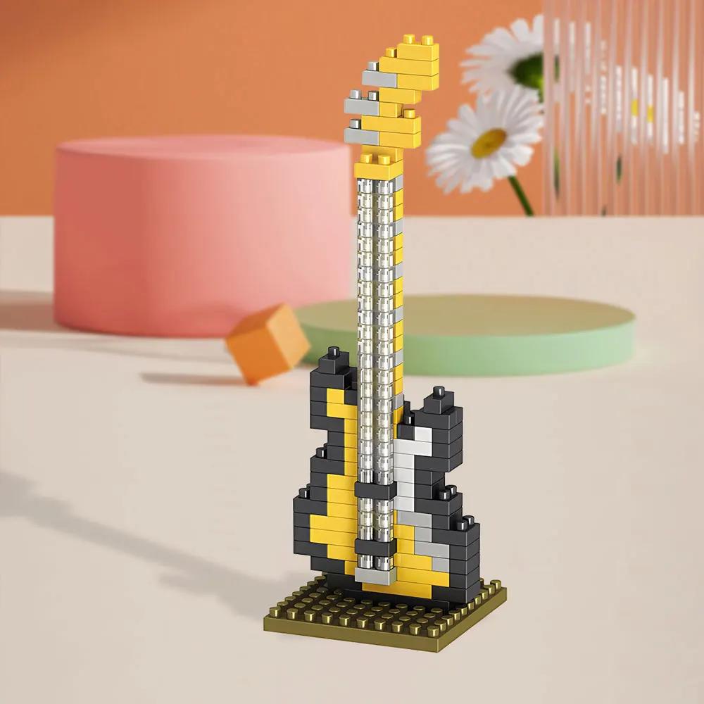 Mini Musikinstrument Bausteine Klavier oder Gitarre oder Keyboard oder Bass oder Schlagzeug DIY Lernspielzeug für Jungen & Mädchen!
