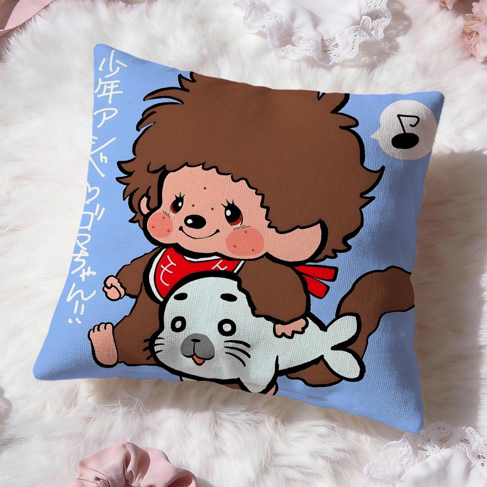 Tecknad M-Monchhichi Kuddfodral Premium Komfort Vändbart Kuddfodral - Två i Ett Design för Alla Rum & Bilinteriör