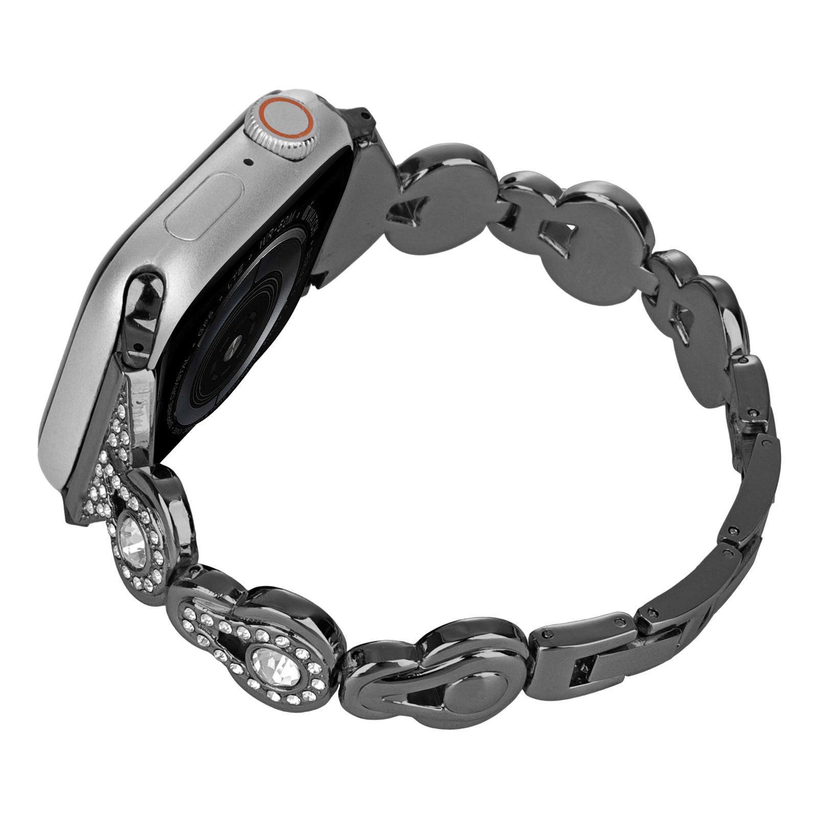 

For Apple Watch Series 10 46mm/Ultra 2 Ultra 49mm/Series 9 8 7 45mm/6 5 4 SE (2023) SE (2022) SE 44mm/3 2 1 42mm Watch Band Rhinestone Decor Bracelet Starlight