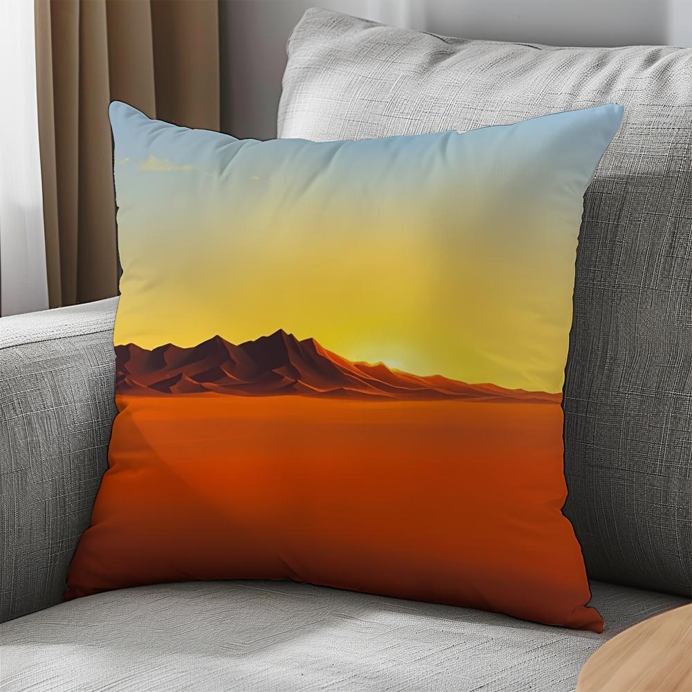 Boho Sunset Landscape Mountain Cushion Cover Pillowcase 40x40cm Throw Accent Decor Gift for Bedroom Home