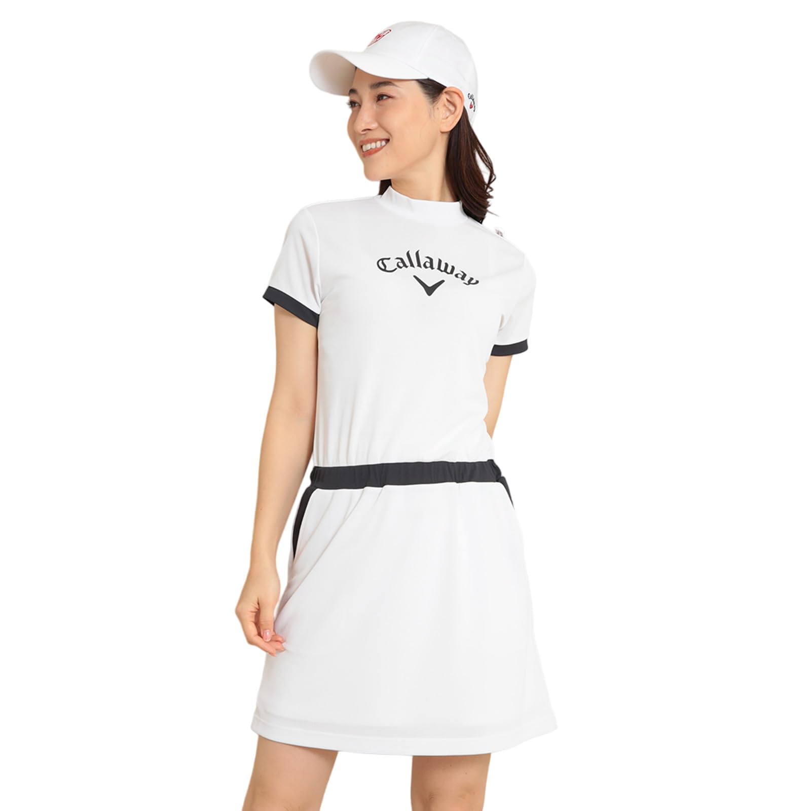 

Short Sleeve Mock Neck Dress Absorbent Quick Golf C24129200 [Callaway] Women s (Brand Logo/Sweat Drying) / / 1030_White