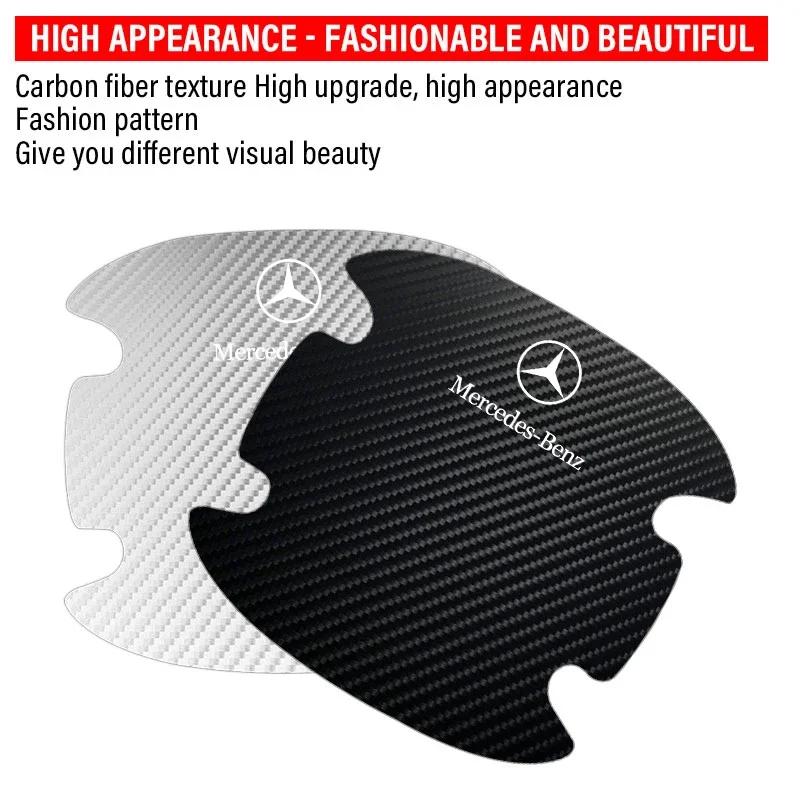 4Pcs Car Door bowl Sticker with Door Handle Bowl Scratch Protective Sticker For Mercedes-Benz W166 W212 W204 C E ML GL GLK Class