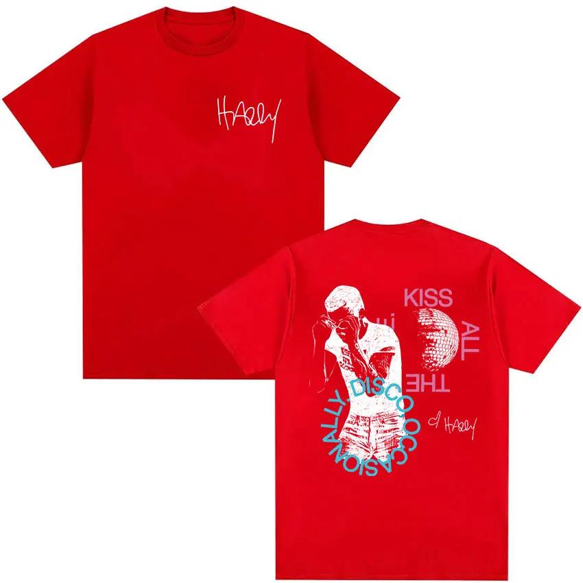 

Harry Styles Merch T Shirt Kiss All The Time Disco Occasionally Tour T-shirt Men Hip Hop Retro Cotton Short Sleeve Tees 3XL