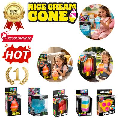 2026 Nee-doh Nice Cream Cone Colorful Ice Cream Shaped Sensory Stress Reliever Fidget Tool for Anxiety & Focus for Adults & Kids