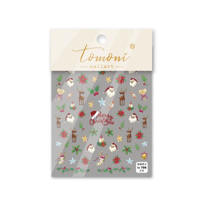 Cute Animals Bear Dog Cake Sweet Cherry Grid Bowknot Star Line Fruit Relief Self Adhesive Nail Art Stickers 5D Manicure Decals