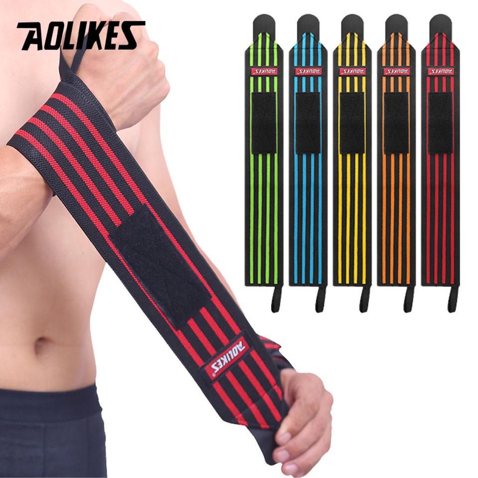 Aolikes 1 Pair Wristband Wrist Support Weight Lifting Gym Training Wrist Support Brace Straps Wraps Crossfit Powerlifting