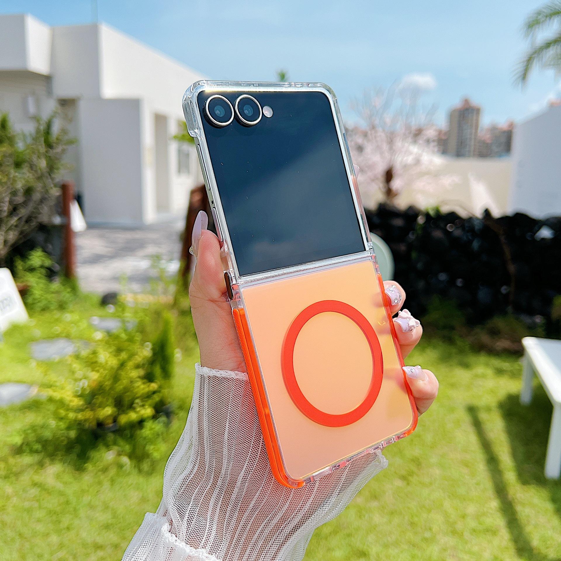 

Suitable for Ultra thin Samsung Up and Down Folding Z FLIP 4 5 6 7 Gradient Chameleon High End Colorful Shell Folding ZFlip 7