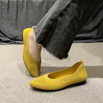 Damenmode Ballerinas Strick Casual Slipper Loafer Barfuß Nicht-Leder Sabot Mode und Niedriger Preis