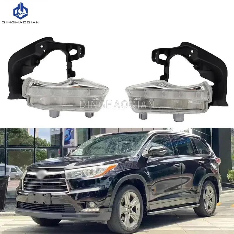 LED DRL LED Fog Lights for Toyota Highlander 2014 2015 2016 2017 2018 Headlight Driving Lamps Front Bumper Fog Lamp Fog Light