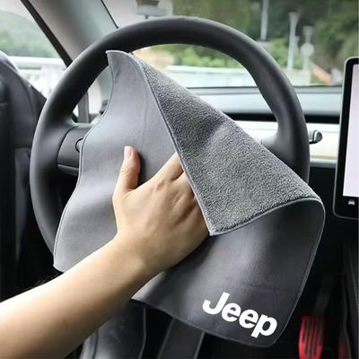 Car Washing Towel Suede Coral Double-sided Car Cleaning Cloth Sticker For Renegade Wrangler Cherokee Compass Accessories
