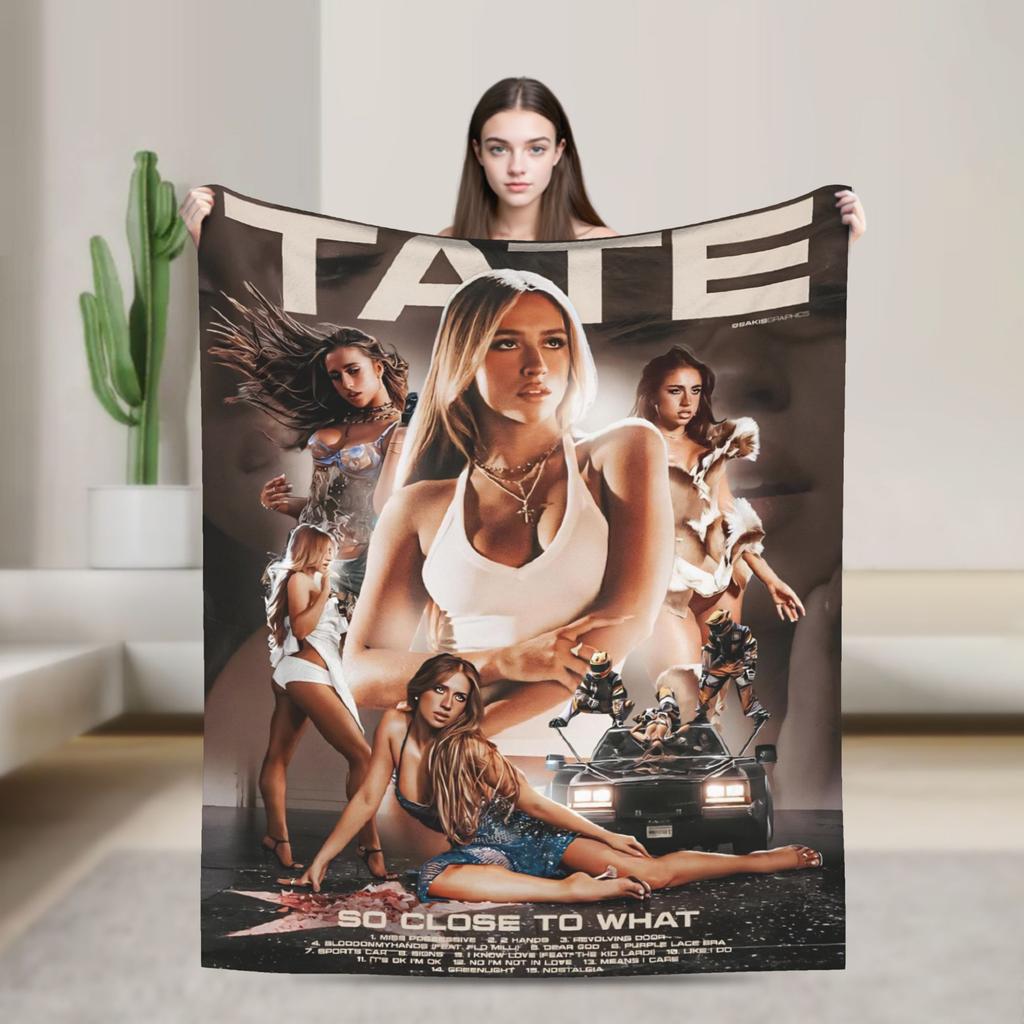 Miss Possessive Tour Tate McRae Super Weiche Decke Plüschdecke Flauschige Wohnzimmer Flanell Bettdecke Sofa Bettbezug