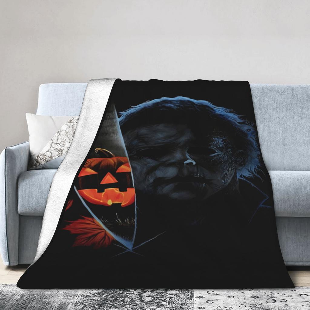 Halloween Michaels Myersed Warm Soft Blanket Decorative Plush Throw Blanket Print Couch Chair Flannel Bedspread Sofa Bed Cover