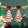 European & American Christmas Glitter Heart Stripe Tree Acrylic Women's Dangle Earrings