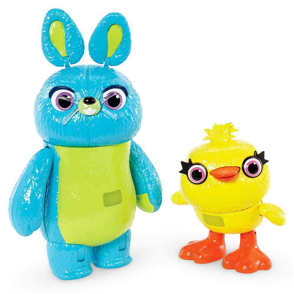 Toy Story 4 Ducky Bunny Talking Figure 2 Piece Set Mattel Posable Disney Toy Story Interactive True Talkers Bunny and Ducky &