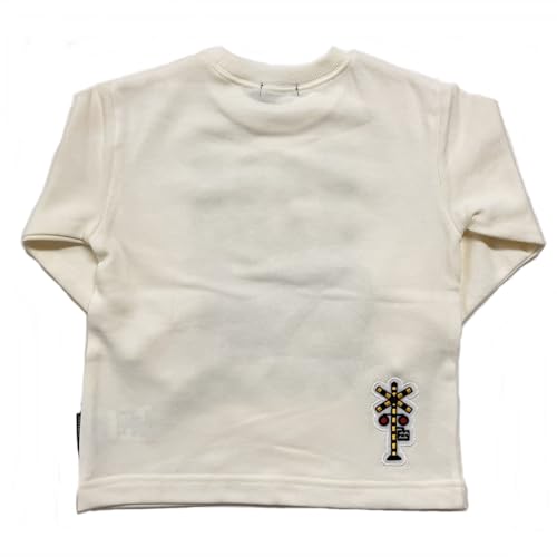 Kiejun Kids' JR Yamanote Line Train E235 JR East Railroad Crossing Sweatshirt, Long Sleeve, Boys, 100-130cm, K660 (110, Off-White)