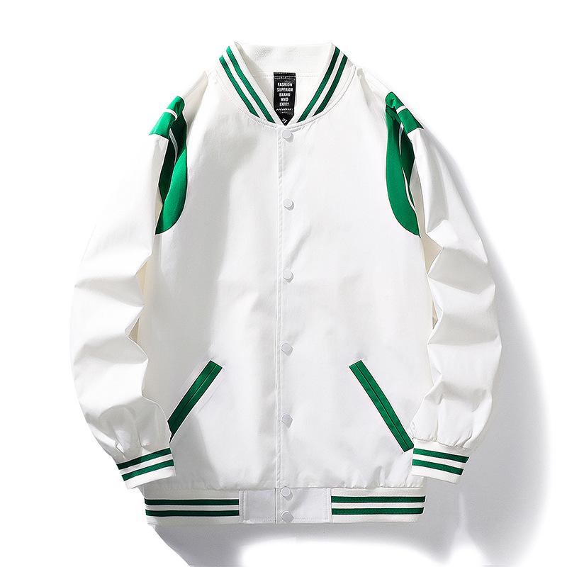 Autumn and Winter American Baseball Jersey Men's Stand-up Collar Jacket Loose Color Matching Simple Men's Jacket Jacket Men