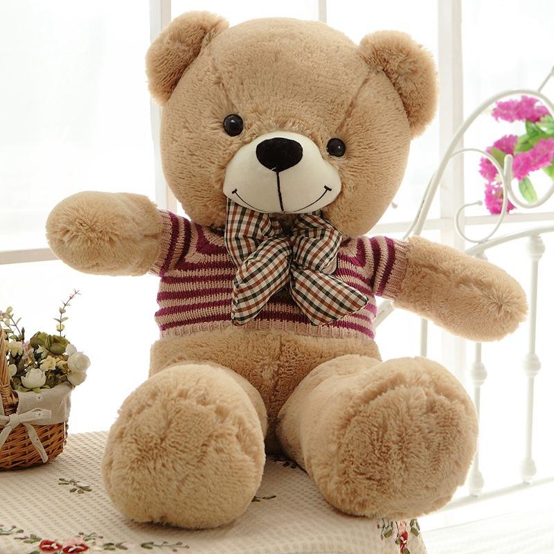 Removable and Wash Big Bear Doll Sweater Teddy Bear Plush Toy Hug Bear Scarf Bear Valentine's Day Gift for Girlfriend