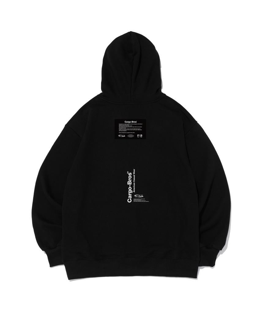 Lettering Point Oversized Hoodie (Black)