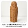 Rattan-Look Plastic Vase Long-Lasting for Reading Nook