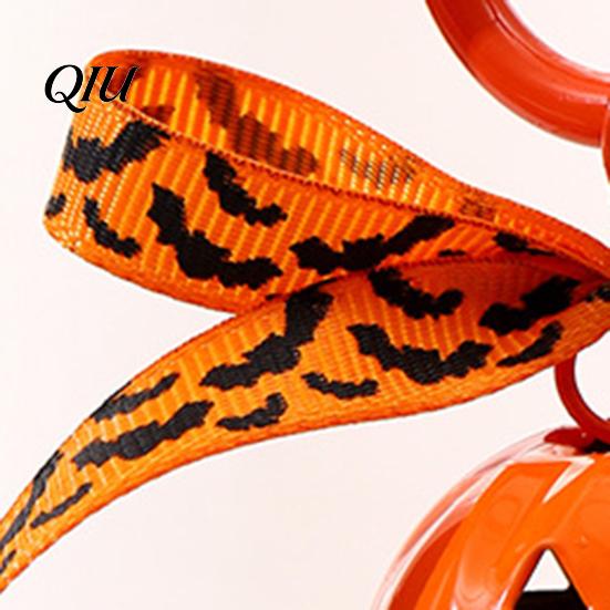 Halloween Backpacks Charm Pumpkin Bell Keychain, Hollow Head Key Ring with Ribbon Bow, for Holiday Party Decoration Keychain
