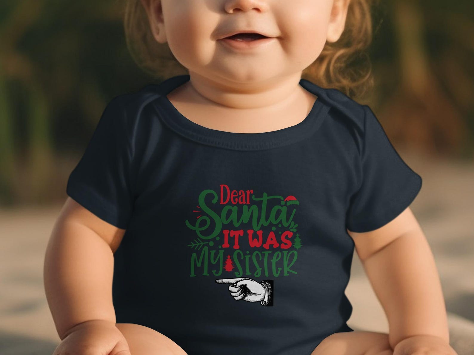 Funny Christmas Toddler T-Shirt | Dear Santa It Was My Sister Baby Onesie Kids Youth Tee | Sibling Holiday Shirt | Xmas Family Gift 3XL