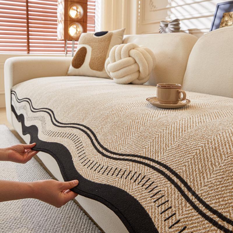 Chenier Special-Shaped Sofa Cushion Universal Non-Slip In All Seasons  New Irregular One-Piece Straight Row Seat Cushion Cover