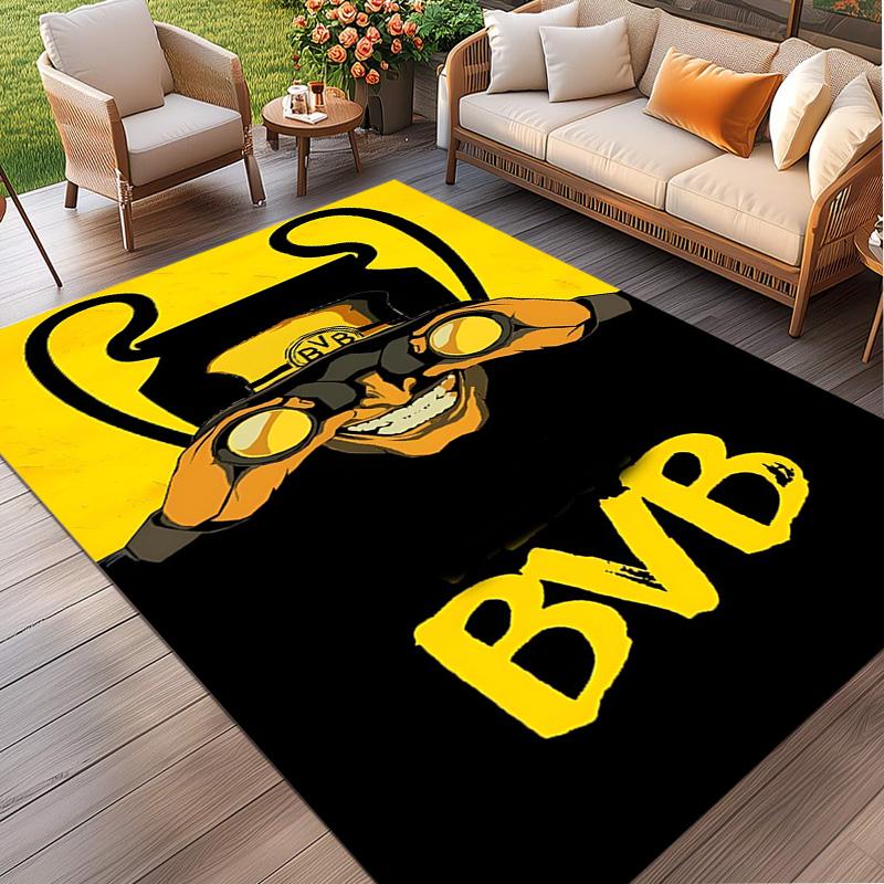 Borussia Dortmund Print Rug, Washable Floor Carpet, For Entryway Dorm Laundry Room Office Study, Home Decor Birthday Christmas Gift