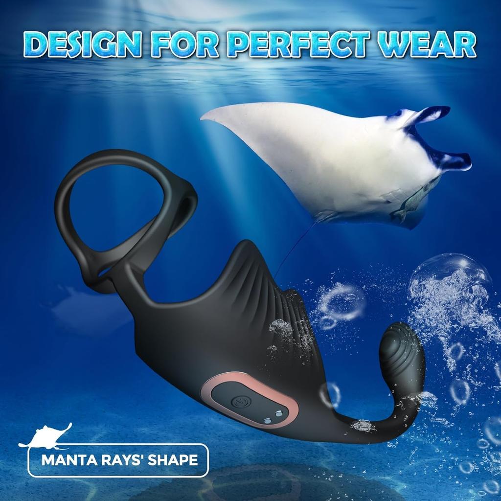 Prostate Massager Vibrating Penis Cock Ring Vibrator Cock Training Delayed Ejaculation Anal Plug Remote Control Testicle Ring Vibrator Sex Toy for Men