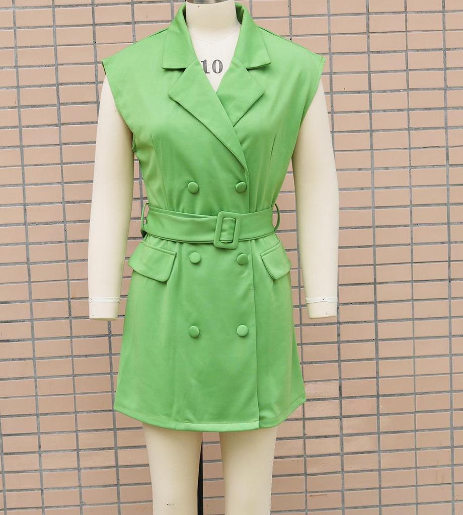 2023 Summer Women's Suit Collar Office Dress - European and US Style