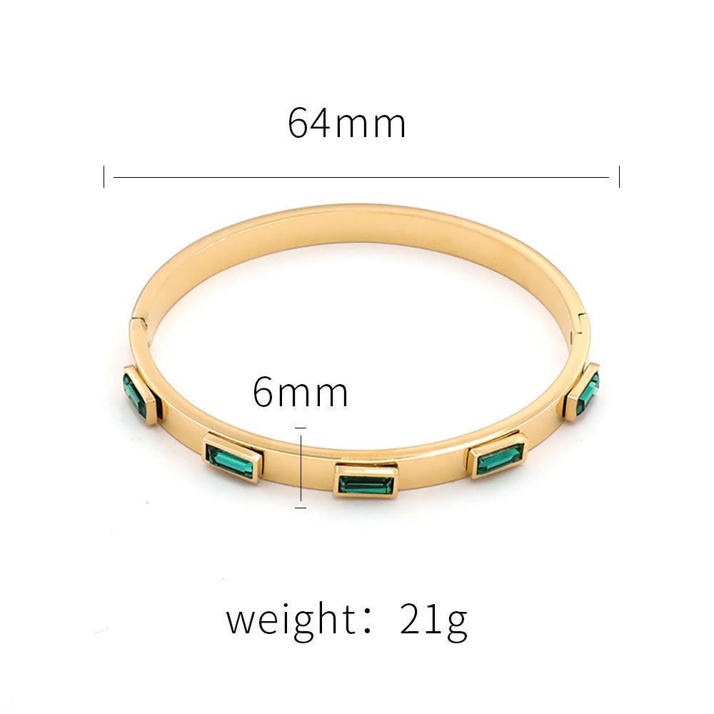 French Retro High-End Sense Fashion Versatile Titanium Steel Jewelry Women'S Opening Zircon Bracelet Does Not Fade