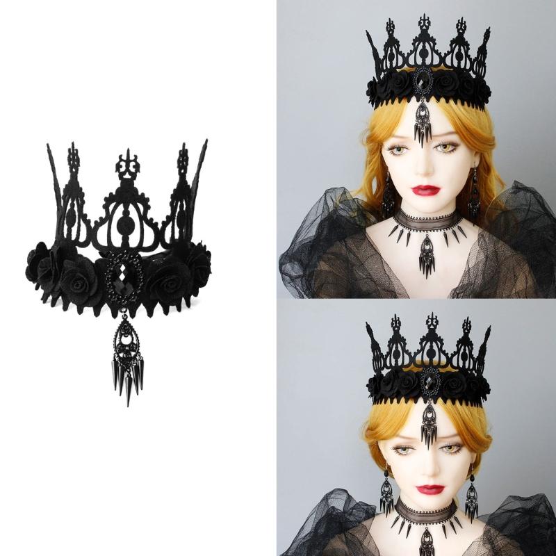 Witch Crown Props Carnivals Event Cosplay Costume Female Gothic Wedding Headwear