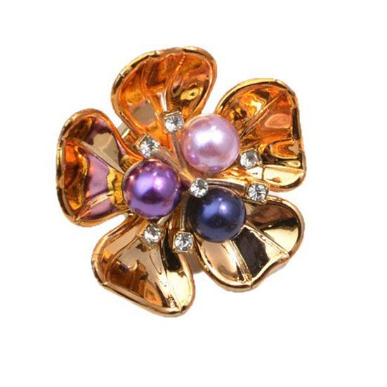 Flower Cufflinks Faux Pearl Rhinestone Flower Button Covers for Women Dress Shirts Crafting DIY Embellishments Gifts