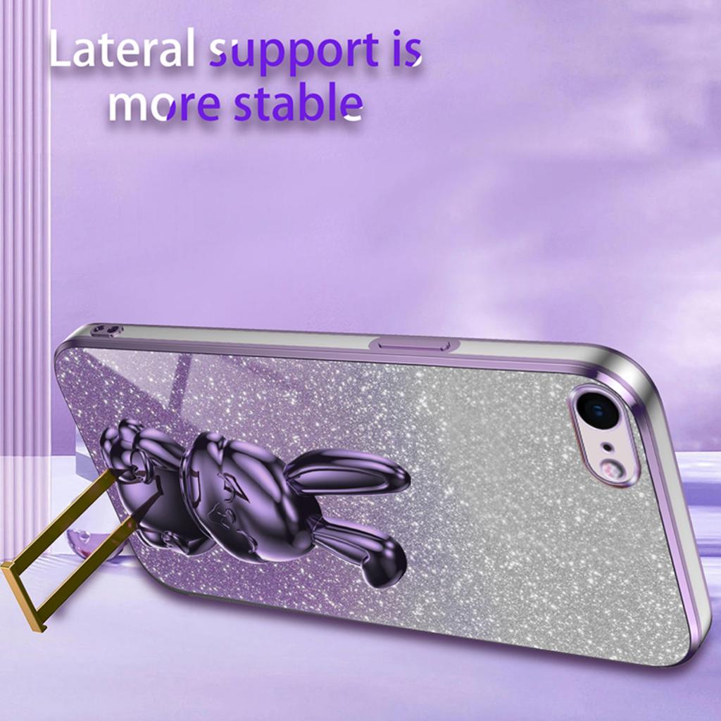 For iPhone 6/7/8/SE (2020)/SE (2022) Cartoon Rabbit Kickstand Cover Anti-collision Phone Case