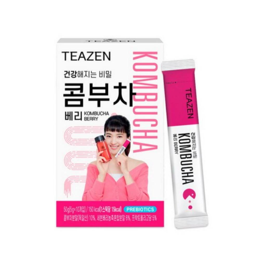 Teazen Kombucha Powder 5 Flavor - Citron, Berry, Pineapple, Peach, Lemon