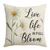 Summer Chrysanthemum Pillowcase Green Plant Flower Polyester Printed Sofa Cushion