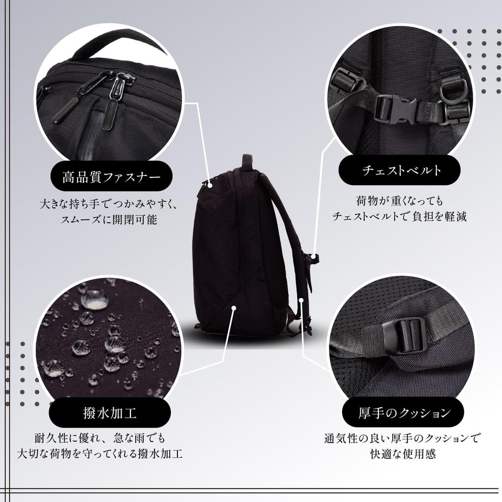 [sun earth &u] Gym Backpack, 20L (with Shoe Compartment), Water-Repellent (Slim and Large Capacity), Men's and Women's Training Bag, Fitness, Sports