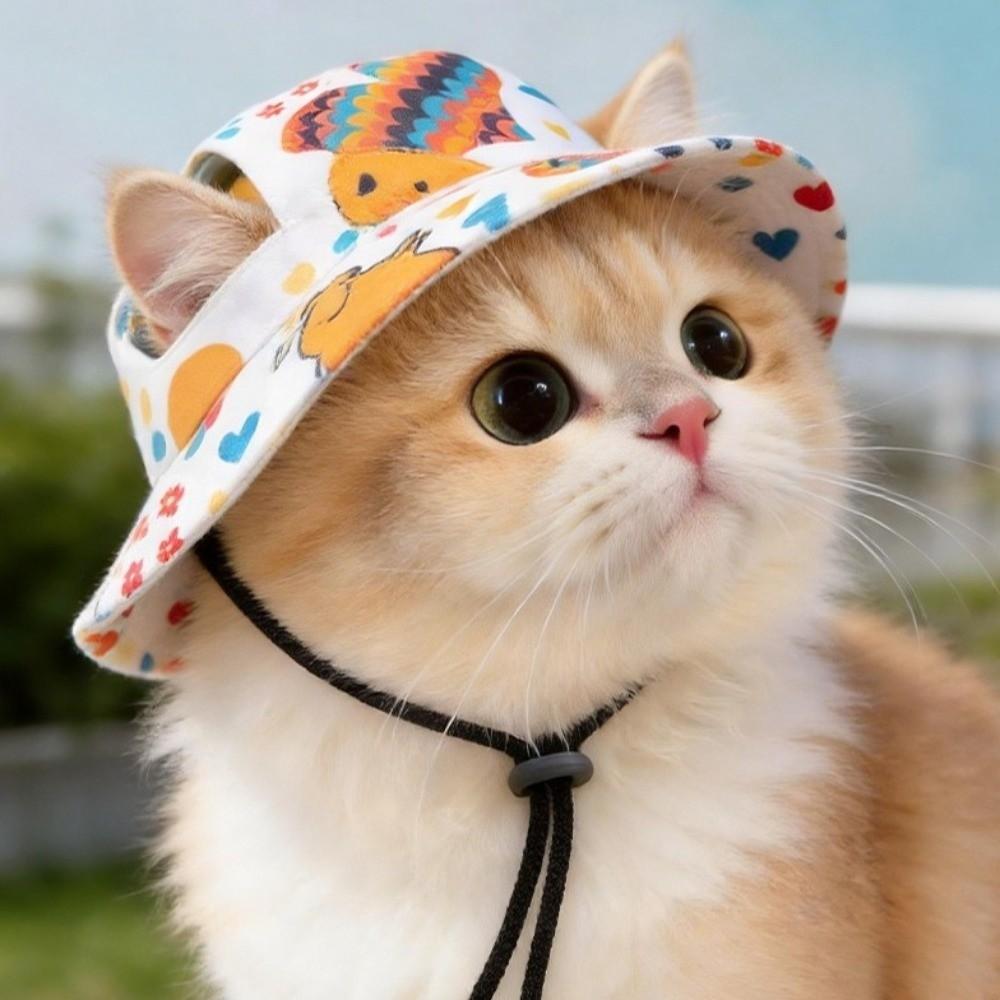 Adjustable Pet Sun Hat Breathable Pet Baseball Cap Fashion Dog Sunscreen Hat Walking