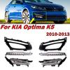 Car Accessories Front Bumper Black Bezel Cover Fog Lamp For KIA Optima K5 2010-2013 Auto LED DRL Daytime Running Light Assembly