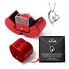 Preserved Flower Necklace Set In Box for Girlfriend Wife Anniversary Valentines Birhtday Gifts and Home Decoration