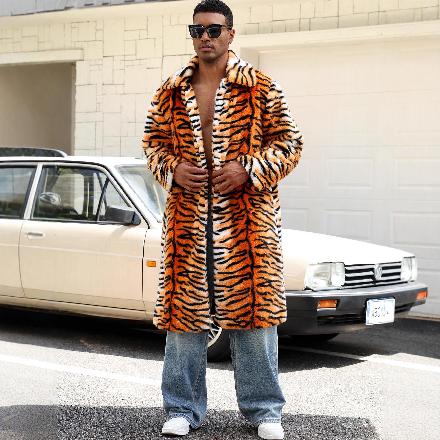 

Men s Lapel Collar Faux Fur Coat Winter Long Faux Fur Jackets Coat Fluffy Trench Fake Fur Jacket for Men Long Sleeve Outerwear Warm Parka Overcoat XXXL