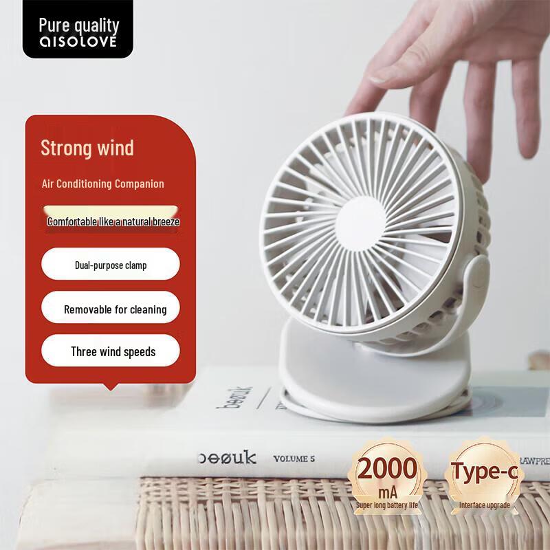 SOLOVE F3 USB Rechargeable Mini Desk & Clip Fan
