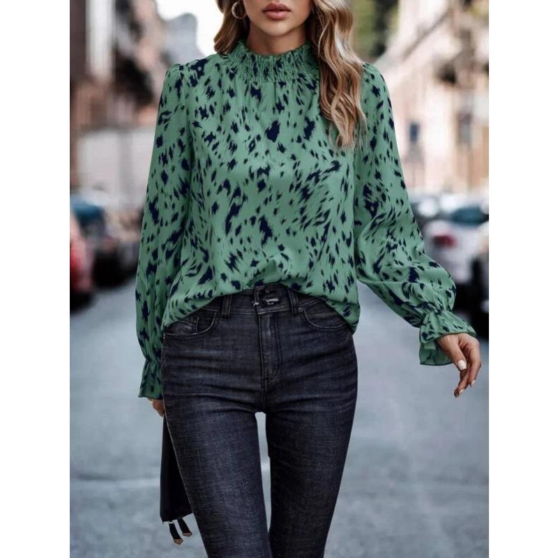 Frühling und Herbst Damen Plus Size Shirt Temperament Pullover Langarm Halb Stehkragen Loose Type Shirt