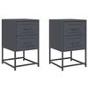 VidaXL Tables de chevet 2 pcs anthracite 36x39x60,5 cm acier, armoire, armoire latérale, support de téléphone, table de 846463